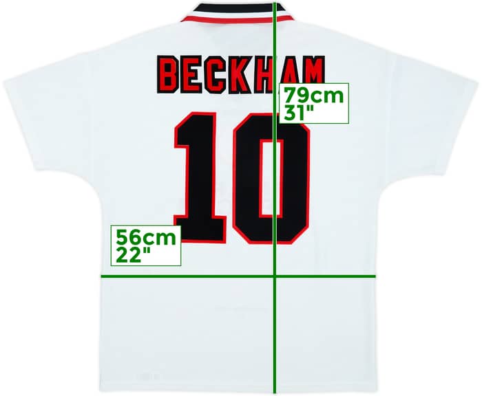1996-97 Manchester United Away Shirt Beckham #10 - 8/10 - (L)