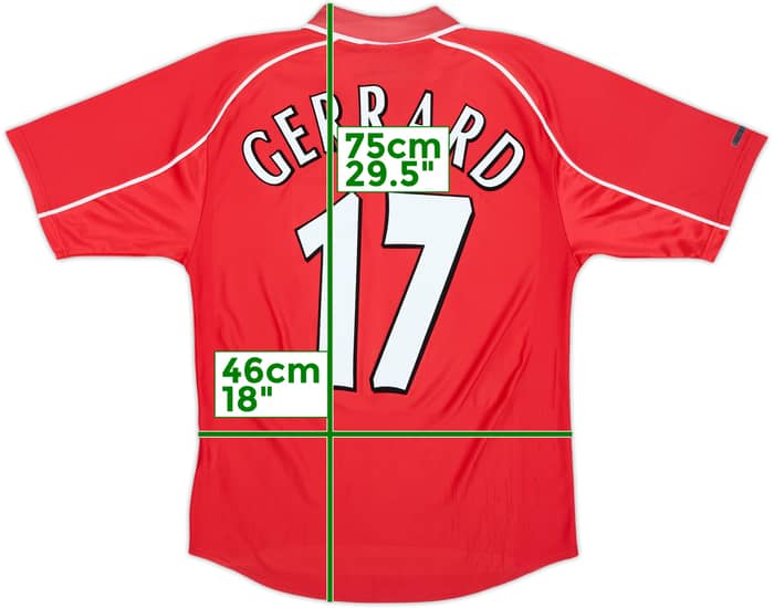 2000-02 Liverpool Home Shirt Gerrard #17 - 6/10 - (M)