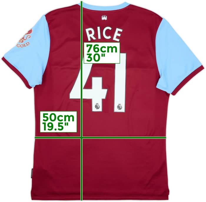 2019-20 West Ham Home Shirt Rice #41 - 8/10 - (L)