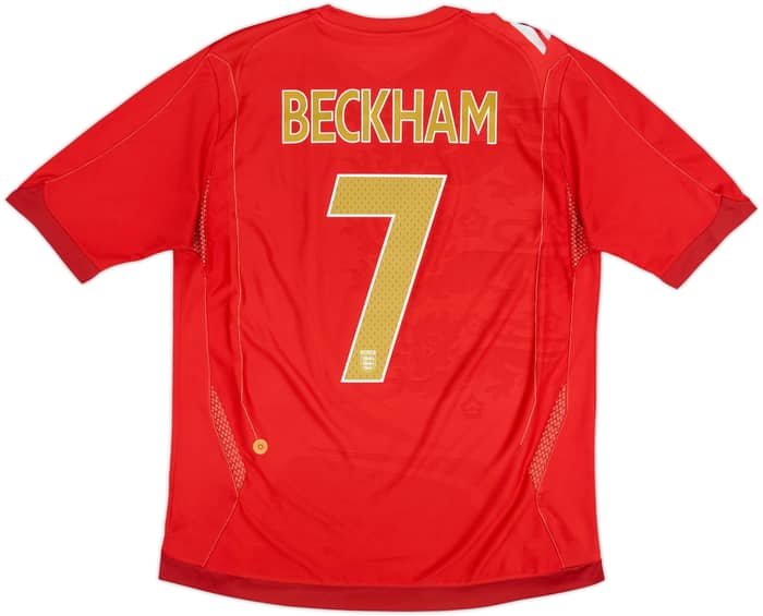 2006-08 England Away Shirt Beckham #7 - 6/10 - (L)