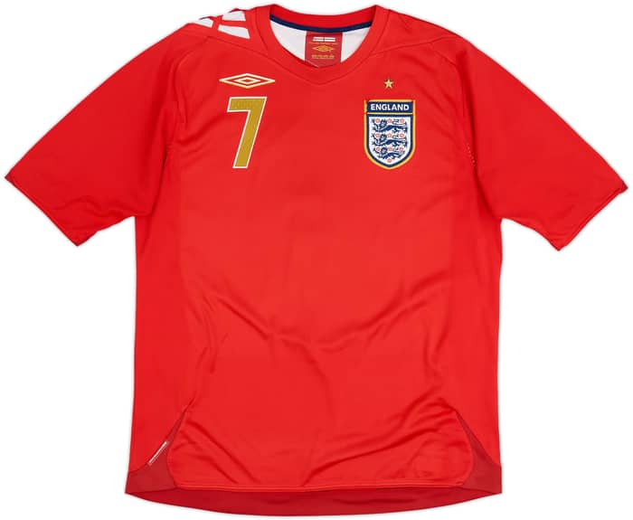 2006-08 England Away Shirt Beckham #7 - 6/10 - (L)