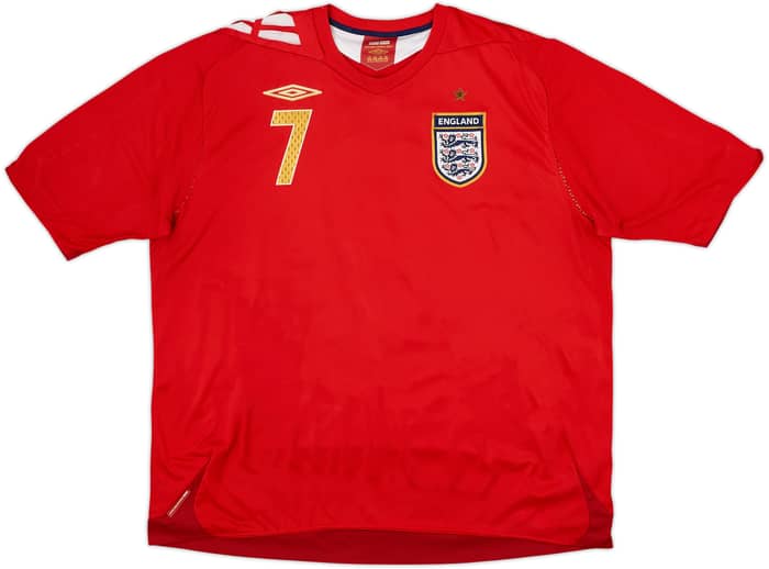 2006-08 England Away Shirt Beckham #7 - 5/10 - (XXL)