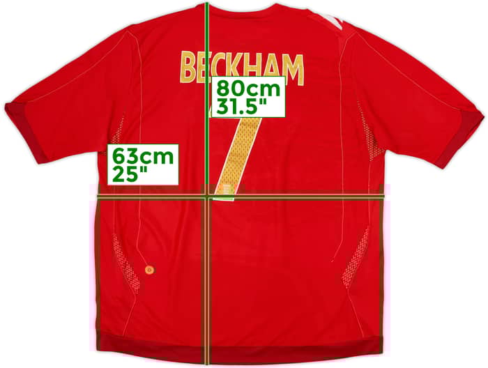 2006-08 England Away Shirt Beckham #7 - 5/10 - (XXL)