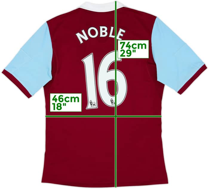 2013-14 West Ham Home Shirt Noble #16 - 8/10 - (M)
