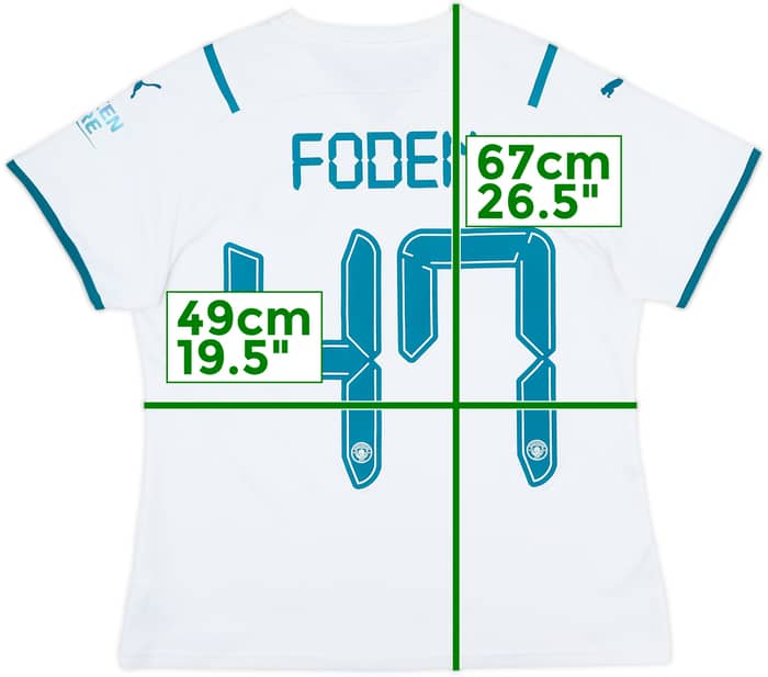 2021-22 Manchester City Away Shirt Foden #47 - 8/10 - (Women's L)