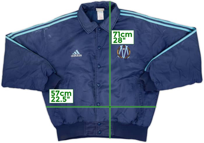 1998-99 Olympique Marseille adidas Padded Bomber Jacket - 5/10 - (L)