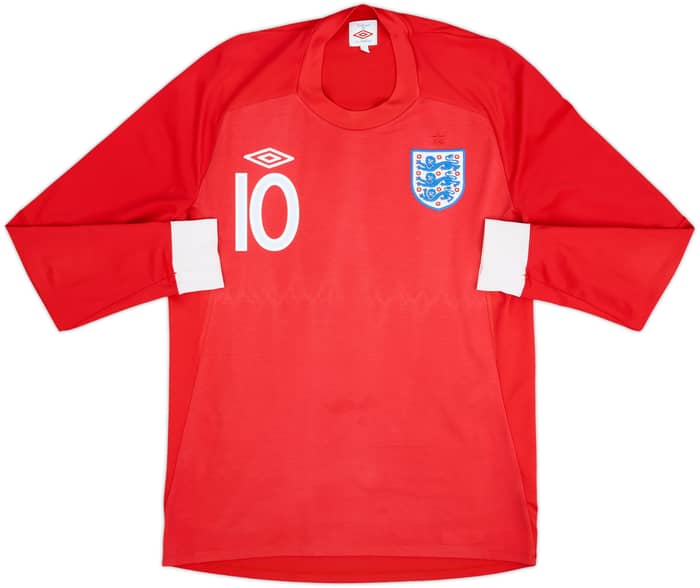 2010-11 England Away L/S Shirt Rooney #10 - 6/10 - (M)