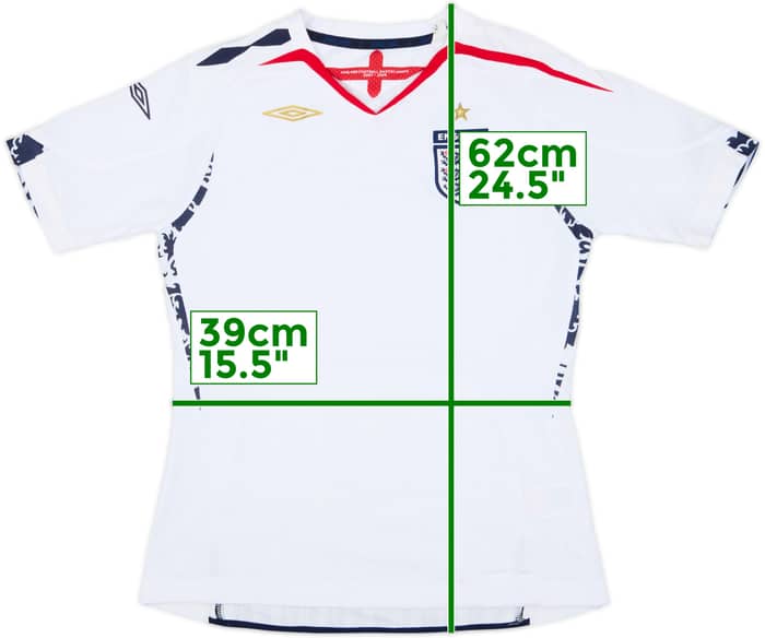 2007-09 England Home Shirt - 9/10 - (Women's M)