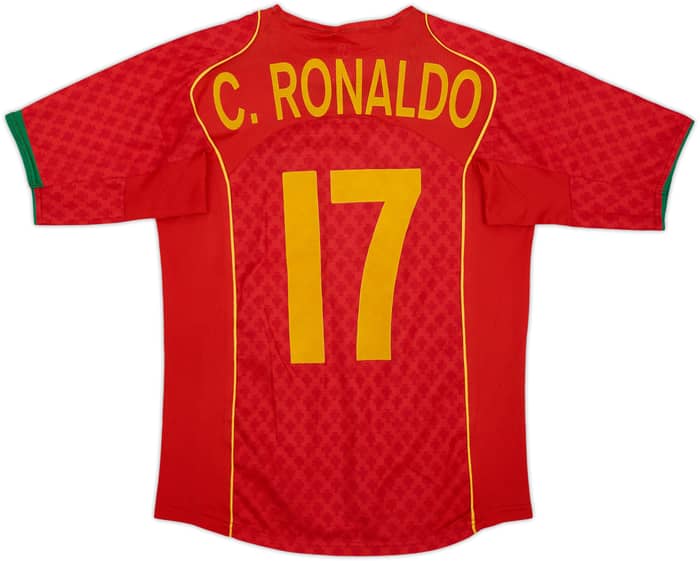 2004-06 Portugal Home Shirt C.Ronaldo #17 - 7/10 - (L.Boys)