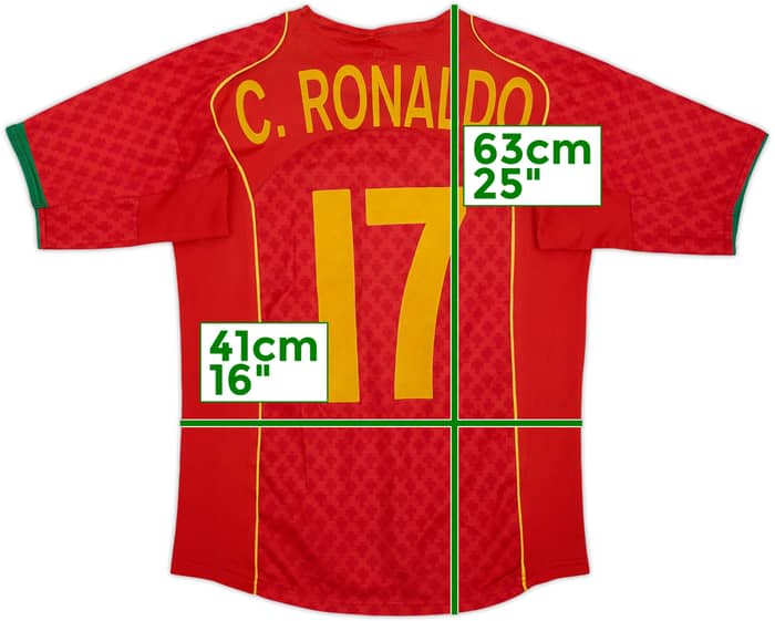 2004-06 Portugal Home Shirt C.Ronaldo #17 - 7/10 - (L.Boys)