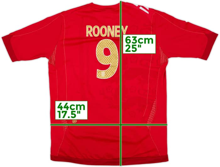 2006-08 England Away Shirt Rooney #9 - 8/10 - (XL.Boys)