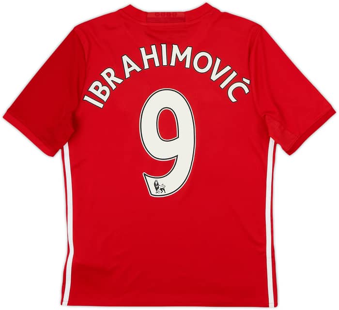 2016-17 Manchester United Home Shirt Ibrahimovic #9 - 8/10 - (L.Boys)