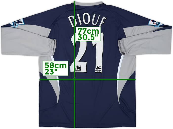 2005-07 Bolton Away L/S Shirt Diouf #21 - 6/10 - (XL)