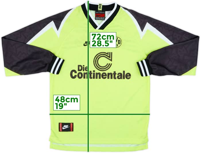 1995-96 Borussia Dortmund Home L/S Shirt - 10/10 - (XL.Boys)