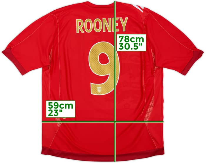 2006-08 England Away Shirt Rooney #9 - 4/10 - (XL)