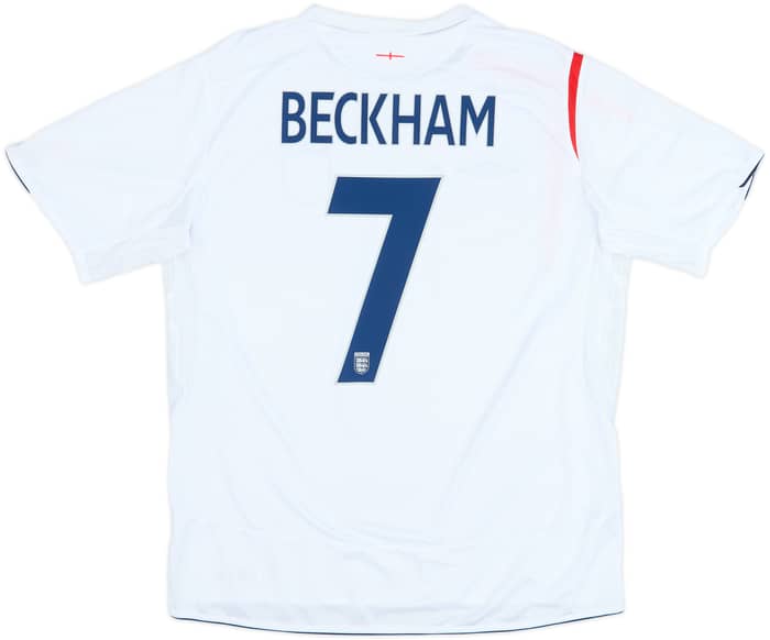 2005-07 England Home Shirt Beckham #7 - 6/10 - (XL)