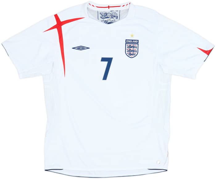 2005-07 England Home Shirt Beckham #7 - 6/10 - (XL)