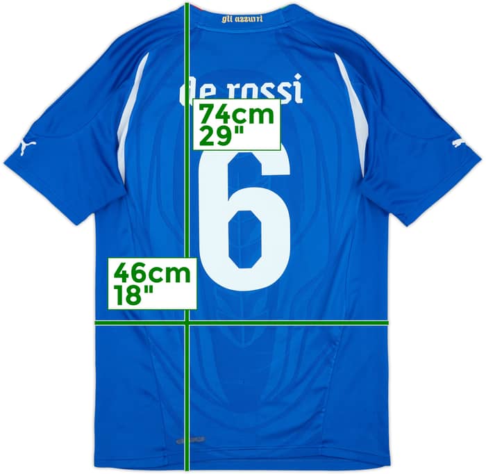 2010-12 Italy Home Shirt De Rossi #6 - 6/10 - (S)