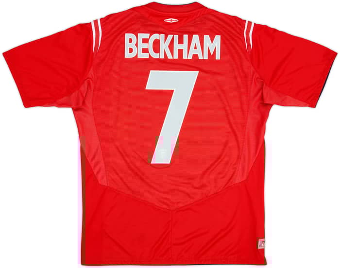 2004-06 England Away Shirt Beckham #7 - 6/10 - (L)