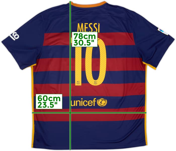 2015-16 Barcelona Home Shirt Messi #10 - 6/10 - (XXL)