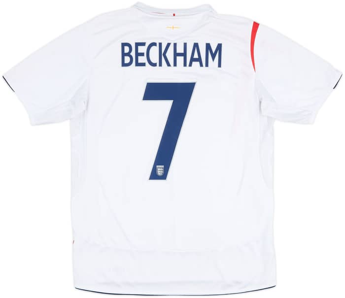 2005-07 England Home Shirt Beckham #7 - 6/10 - (L)
