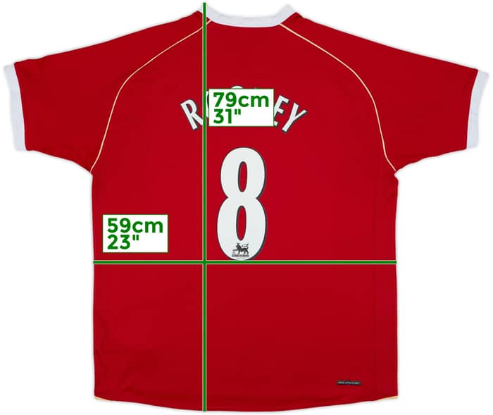 2006-07 Manchester United Home Shirt Rooney #8 - 6/10 - (XL)