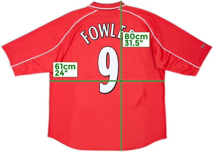 2000-02 Liverpool Home Shirt Fowler #9 - 6/10 - (XL)