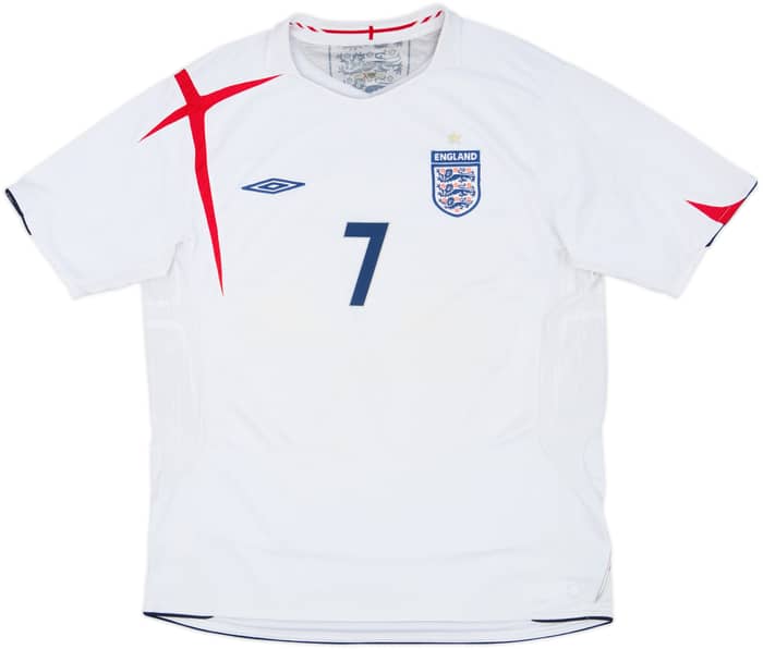 2005-07 England Home Shirt Beckham #7 - 5/10 - (XL)