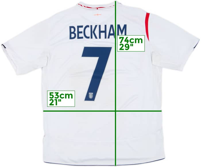 2005-07 England Home Shirt Beckham #7 - 5/10 - (XL)