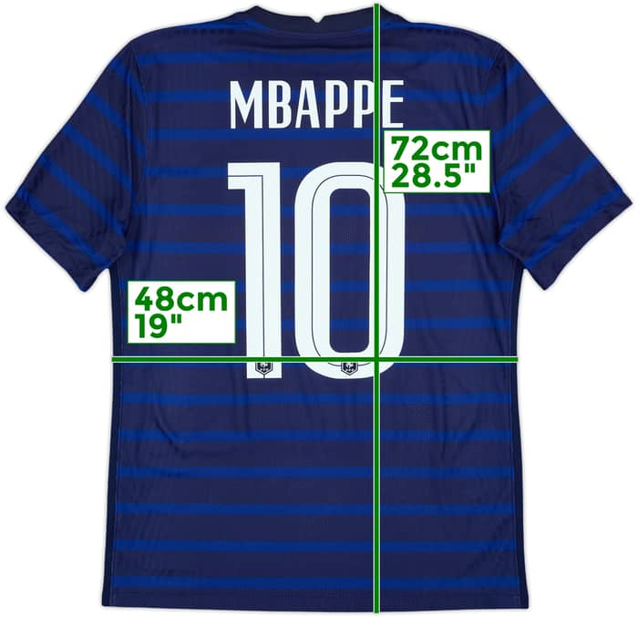 2020-21 France Authentic Home Shirt Mbappe #10 - 8/10 - (M)