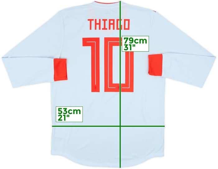 2018-19 Spain Player Issue Away L/S Shirt Thiago #10 - 8/10 - (L)