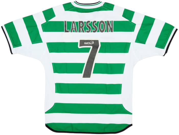 2001-03 Celtic 'Champions' Home Shirt Larsson #7 - 7/10 - (S)