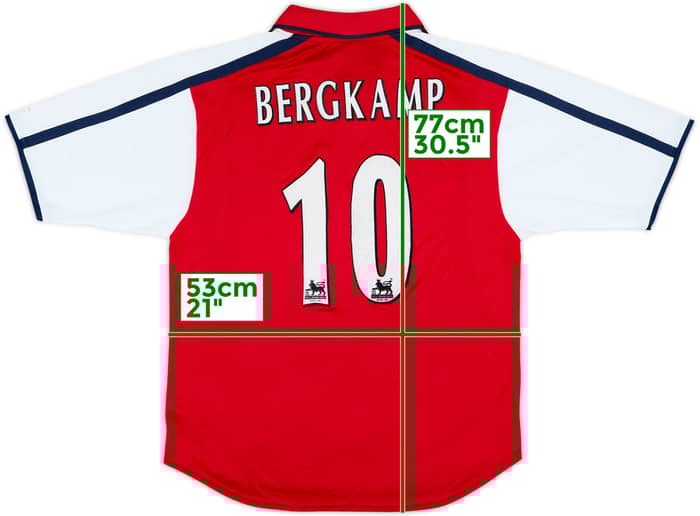 2000-02 Arsenal Home Shirt Bergkamp #10 - 9/10 - (M)