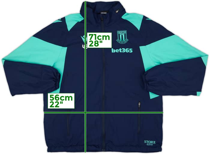 2019-20 Stoke City Player Issue Macron Hooded Track Jacket #45 - 7/10 - (L)