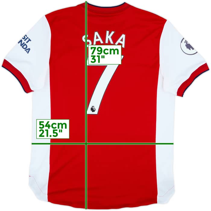 2021-22 Arsenal Authentic Home Shirt Saka #7 - 9/10 - (L)