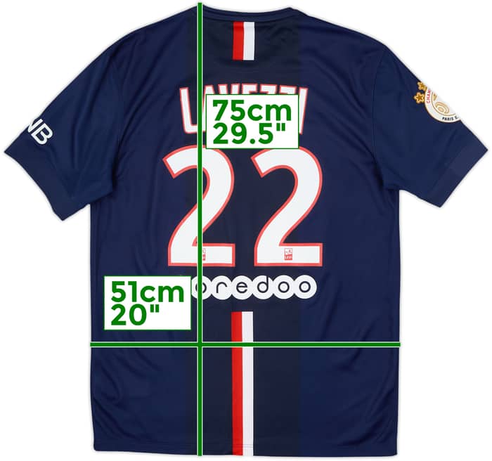 2014-15 Paris Saint-Germain Home Shirt Lavezzi #22 - 9/10 - (M)