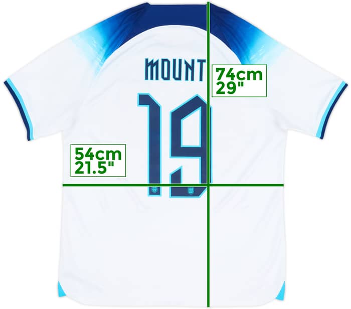 2022-23 England Home Shirt Mount #19 - 8/10 - (L)