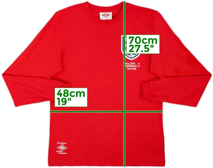 Camiseta Umbro Retro '1966' de visitante de manga larga de Inglaterra 2000s #6 - 8/10 - (M)
