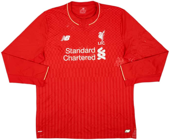 2015-16 Liverpool Home L/S Shirt Origi #27 - 4/10 - (XXL)