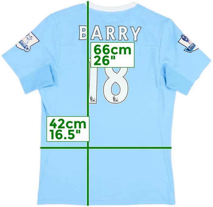 2009-10 Manchester City Home Shirt Barry #18 - 6/10 - (XL.Boys)