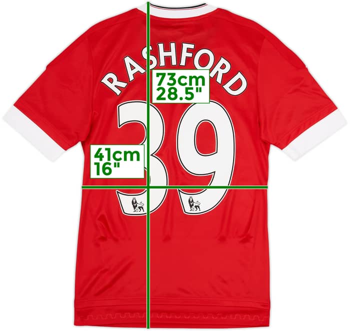 2015-16 Manchester United Authentic Home Shirt Rashford #39 (S)