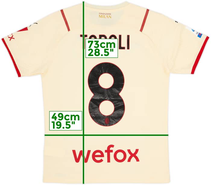 2021-22 AC Milan Away Shirt Tonali #8 (M)