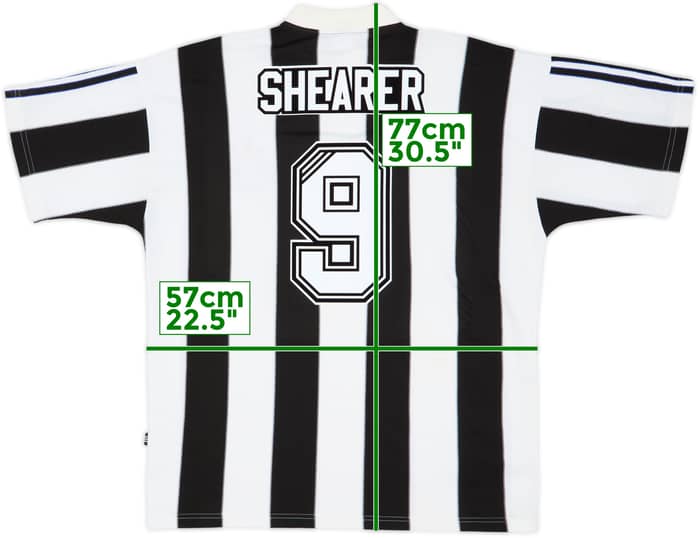 1995-97 Newcastle Home Shirt Shearer #9 - 7/10 - (XL)