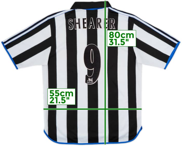 1999-00 Newcastle Home Shirt Shearer #9 - 8/10 - (L)