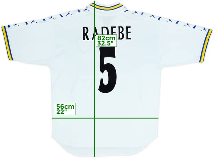 1998-00 Leeds United Home Shirt Radebe #5 - 5/10 - (L)