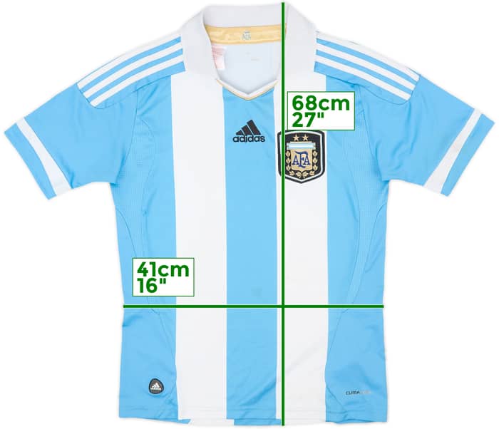 2011-13 Argentina Home Shirt - 6/10 - (L.Boys)