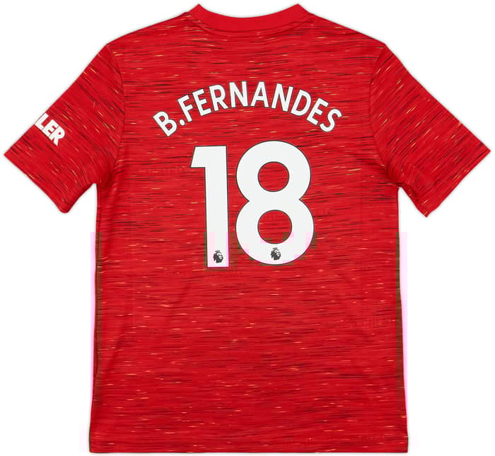 2020-21 Manchester United Home Shirt B.Fernandes #18 - 10/10 - (M.Boys)