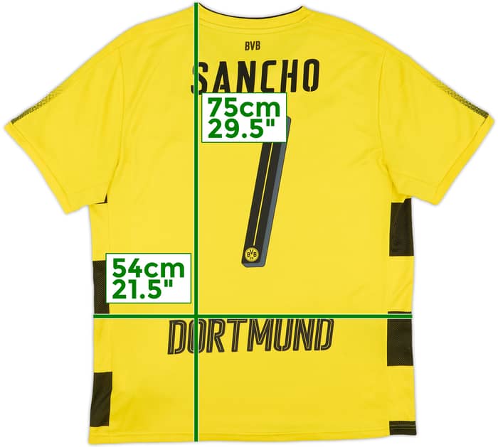 2017-18 Borussia Dortmund Home Shirt Sancho #7 - 8/10 - (L)
