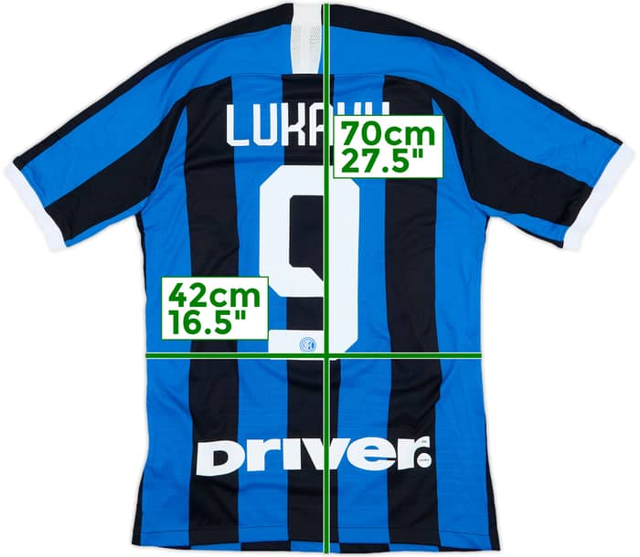 2019-20 Inter Milan Authentic Home Shirt Lukaku #9 - 8/10 - (S)
