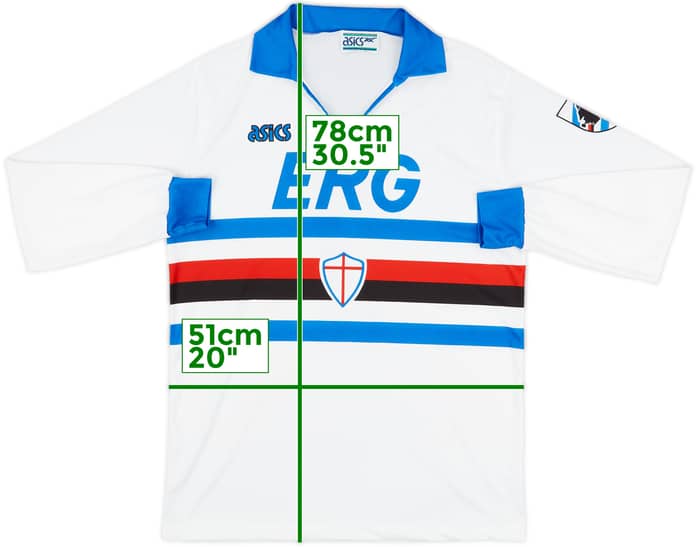 1991-92 Sampdoria Away L/S Shirt #7 - 6/10 - (L)